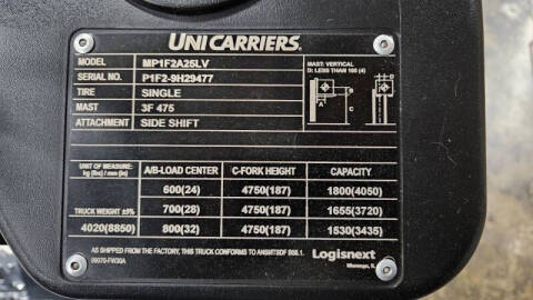 2022 UniCarriers PF50LP