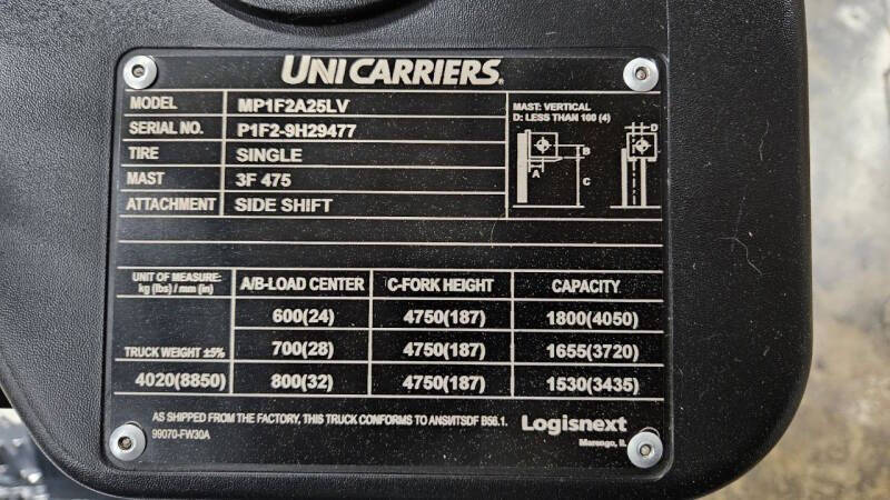 2022 UniCarriers PF50LP
