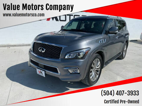 2016 Infiniti QX80 for sale at Value Motors Company in Marrero LA