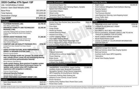 2020 Cadillac XT6 Sport