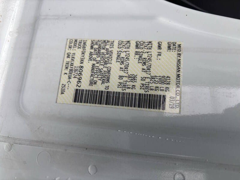 2019 Nissan NV 2500 HD SV