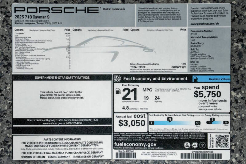 2025 Porsche 718 Cayman S