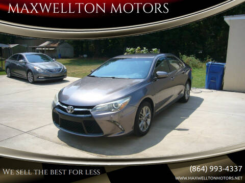 2017 Toyota Camry for sale at MAXWELLTON MOTORS in Greenwood SC