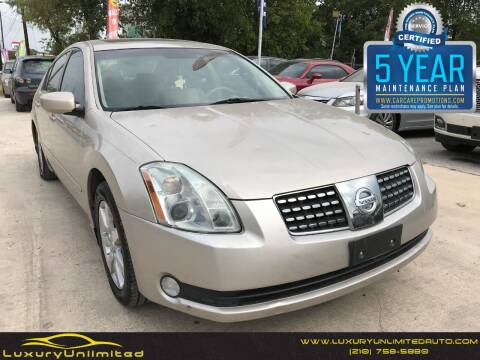 2006 Nissan Maxima for sale at LUXURY UNLIMITED AUTO SALES in San Antonio TX