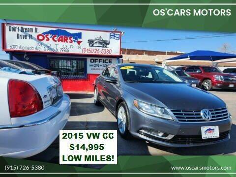 2015 Volkswagen CC for sale at Os'Cars Motors in El Paso TX