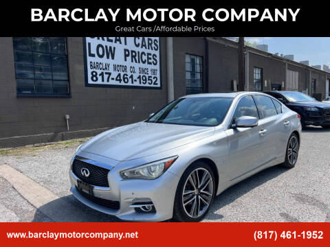 2014 Infiniti Q50 for sale at BARCLAY MOTOR COMPANY in Arlington TX