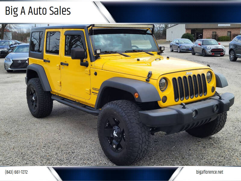 2015 Jeep Wrangler Unlimited for sale at Big A Auto Sales Lot 2 in Florence SC