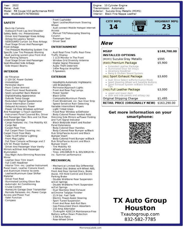 2022 Audi R8 5.2 V10 performance