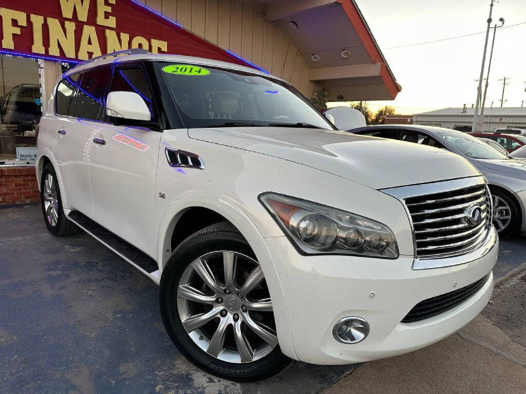 2014 INFINITI QX80 for sale at Caspian Auto Sales in Oklahoma City, OK