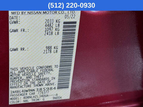 2022 Nissan Altima 2.5 SV