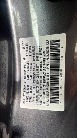 2017 Honda Accord EX-L w/Navi w/Honda Sensing