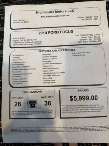 2014 Ford Focus SE
