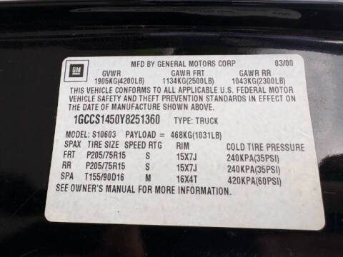 2000 Chevrolet S-10