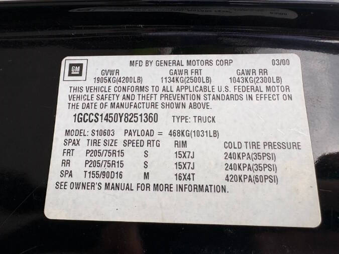 2000 Chevrolet S-10