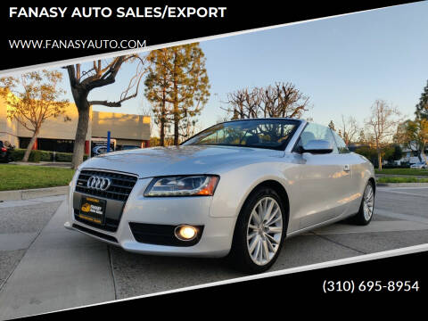 2012 Audi A5 for sale at FANASY AUTO SALES/EXPORT in Yorba Linda CA