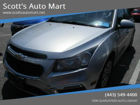 2015 Chevrolet Cruze for sale at Scott's Auto Mart in Dundalk MD