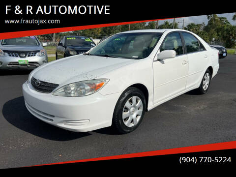 2002 Toyota Camry for sale at F & R AUTOMOTIVE in Jacksonville FL