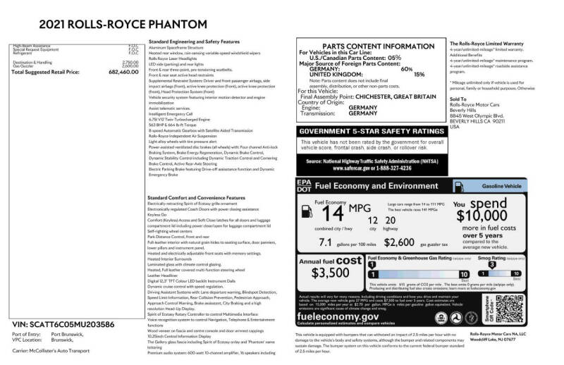 2021 Rolls-Royce Phantom