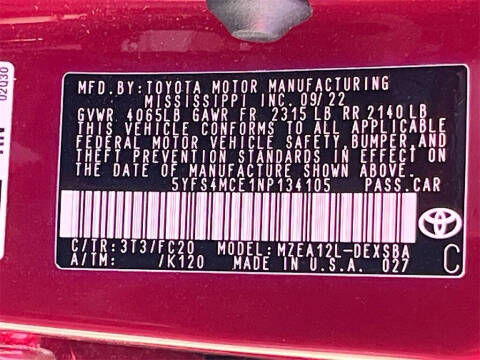 2022 Toyota Corolla SE Nightshade Edition