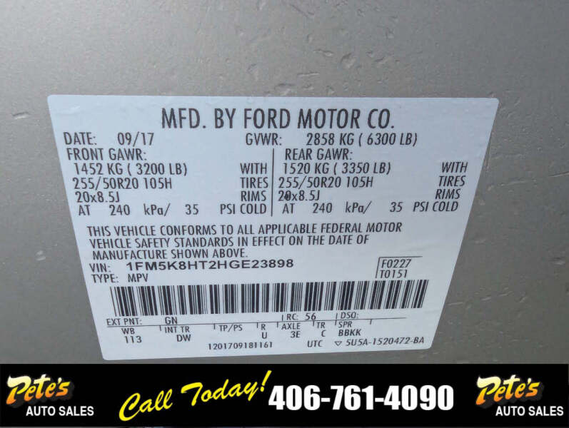 2017 Ford Explorer Platinum