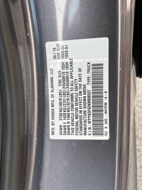 2019 Honda Ridgeline RTL-T