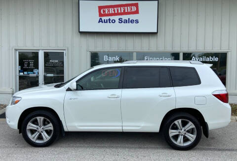 2008 Toyota Highlander for sale at Certified Auto Sales in Des Moines IA