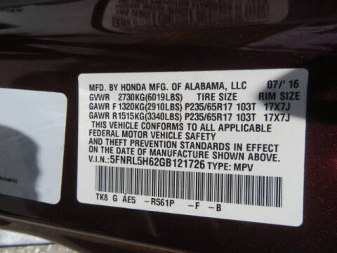 2016 Honda Odyssey EX-L w/Navi