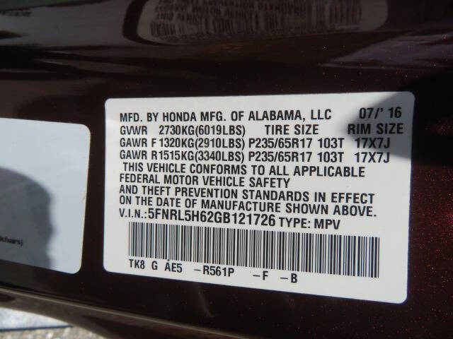 2016 Honda Odyssey EX-L w/Navi