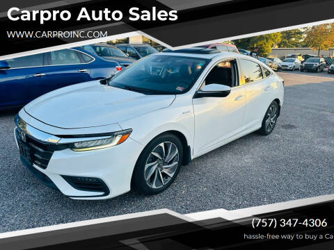 2019 Honda Insight for sale at Carpro Auto Sales in Chesapeake VA