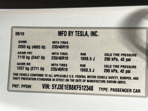 2019 Tesla Model 3 Long Range