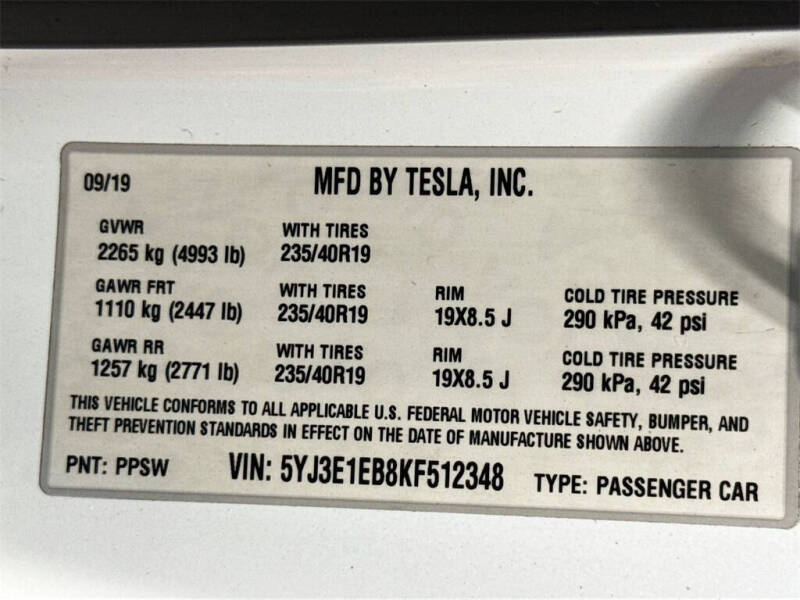 2019 Tesla Model 3 Long Range