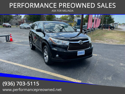 2015 Toyota Highlander for sale at PERFORMANCE PREOWNED SALES in Conroe TX