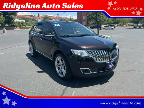2013 Lincoln MKX for sale at Ridgeline Auto Sales in Saint George UT