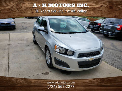 2014 Chevrolet Sonic for sale at A - K Motors Inc. in Vandergrift PA