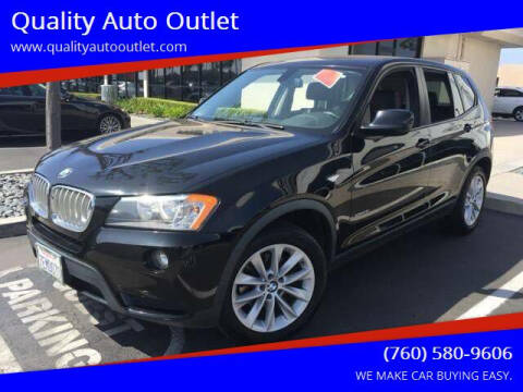 2013 BMW X3 for sale at Quality Auto Outlet in Vista CA