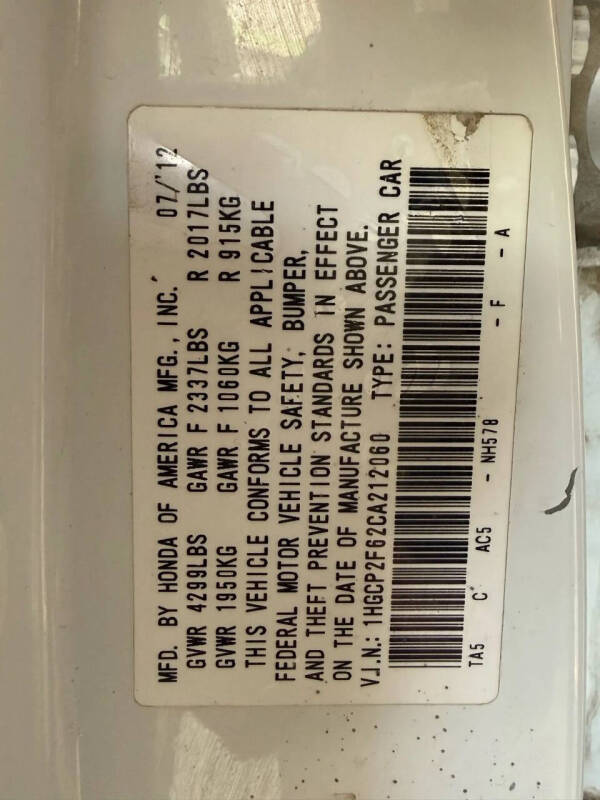 2012 Honda Accord SE