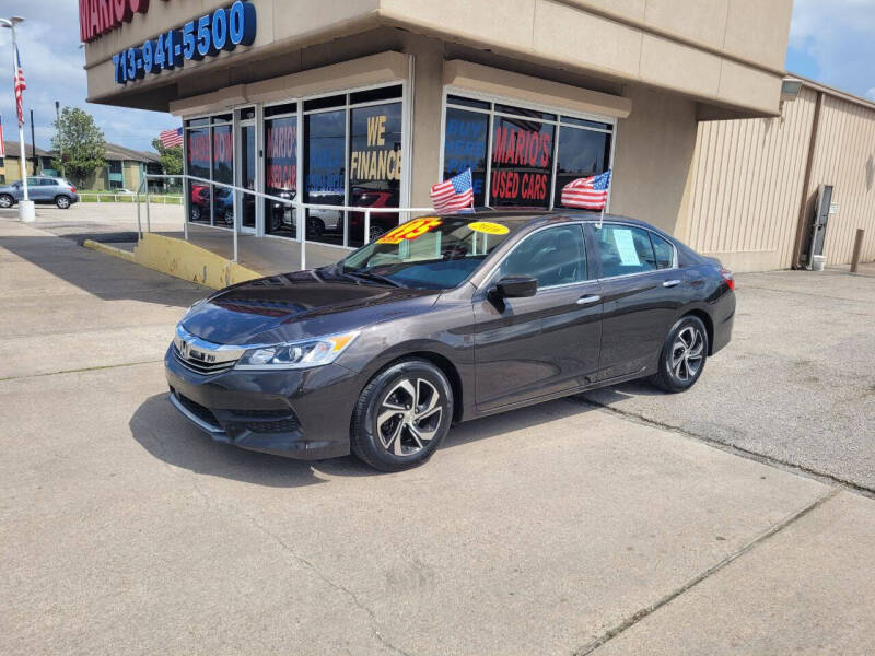 Used 2016 Honda Accord LX with VIN 1HGCR2F49GA063029 for sale in Houston, TX