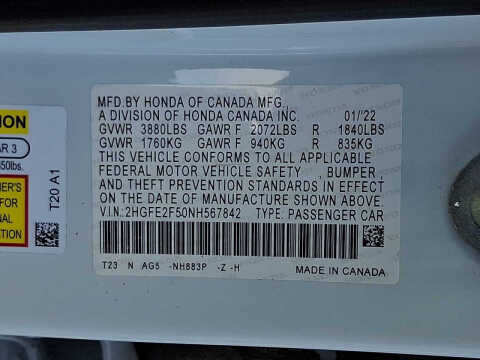 2022 Honda Civic Sport