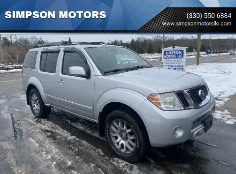 2010 Nissan Pathfinder for sale at SIMPSON MOTORS in Youngstown OH