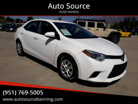 2014 Toyota Corolla for sale at Auto Source in Banning CA