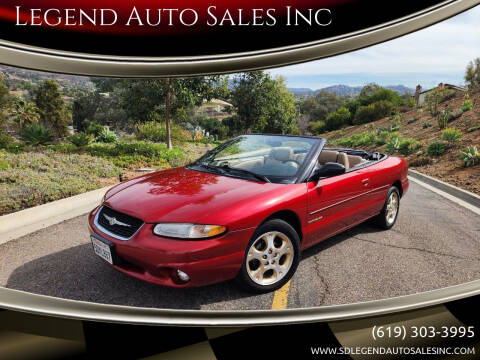 1999 Chrysler Sebring for sale at Legend Auto Sales Inc in Lemon Grove CA