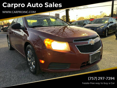 2013 Chevrolet Cruze for sale at Carpro Auto Sales in Chesapeake VA