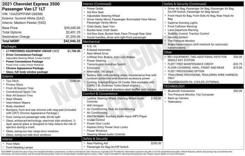 2021 Chevrolet Express LT 3500