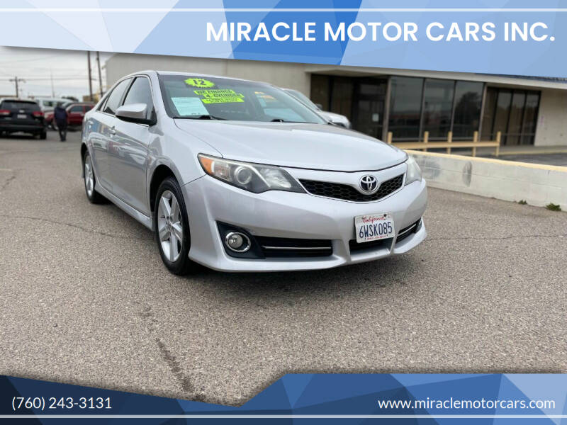 2012 Toyota Camry for sale at Miracle Motor Cars Inc. in Victorville CA