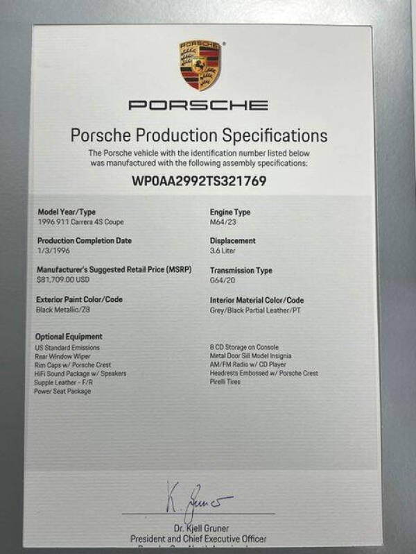 1996 Porsche 911 Carrera 4S