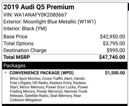 2019 Audi Q5 quattro Premium 45 TFSI