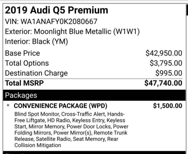 2019 Audi Q5 quattro Premium 45 TFSI
