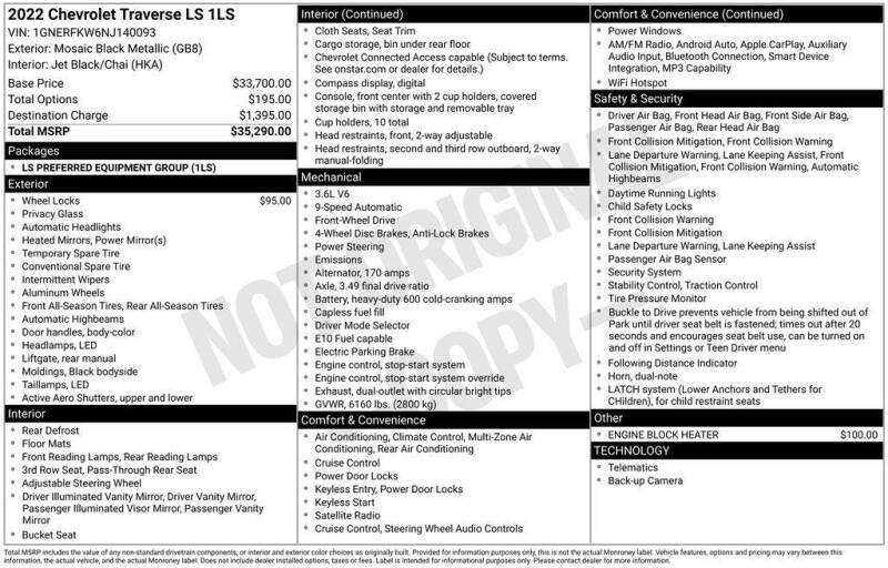 2022 Chevrolet Traverse LS
