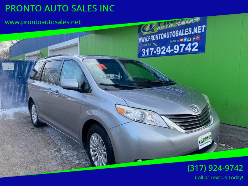 2011 Toyota Sienna for sale at PRONTO AUTO SALES INC in Indianapolis IN