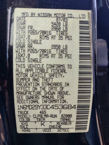 2003 Nissan Frontier SC-V6